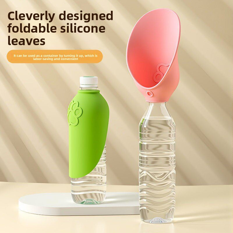Portable Dog Water Bottle with Foldable Lid