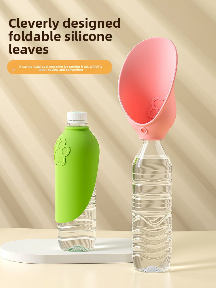 Portable Dog Water Bottle with Foldable Lid