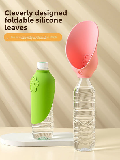 Portable Dog Water Bottle with Foldable Lid