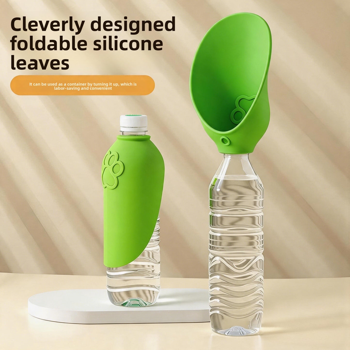 Portable Dog Water Bottle with Foldable Lid