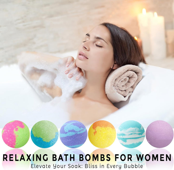 Bath Bombs for Women Gift Set - 24 Natural and Organic Bath Bombs with Essential Oils & Moisturizing Shea Butter, Spa Birthday Gift, Selfcare Valentine's Day Gift for Her, Women, Teen Girls, Kids,