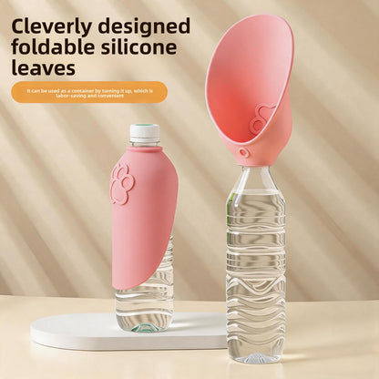 Portable Dog Water Bottle with Foldable Lid
